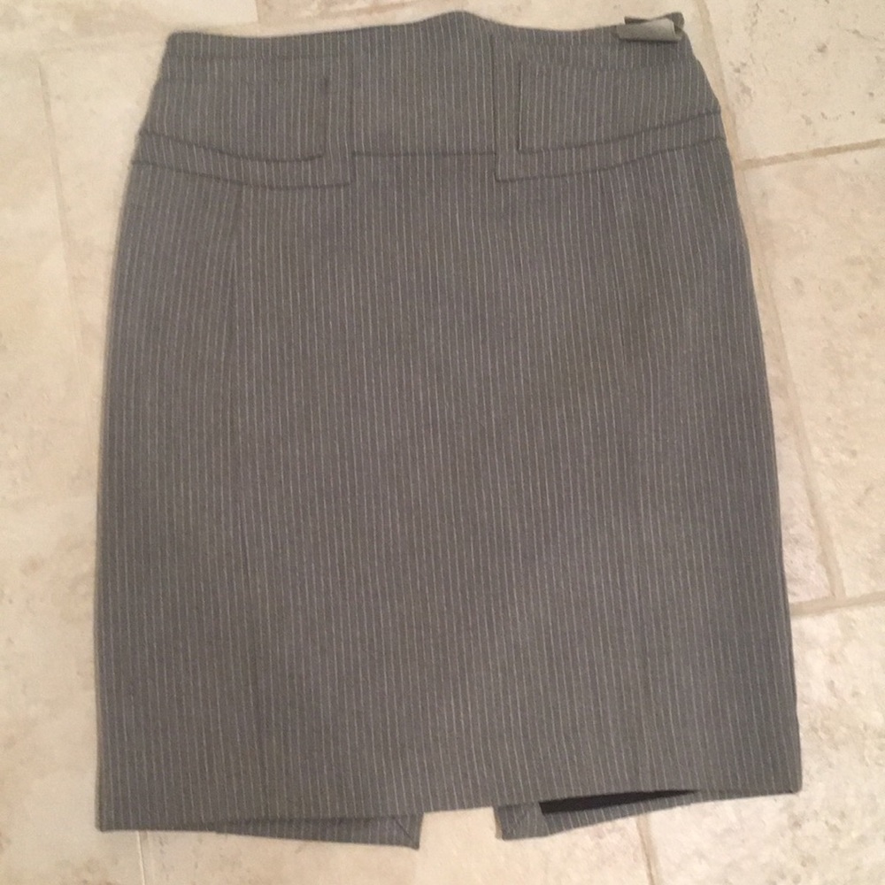 Grey pinstripe pencil skirt